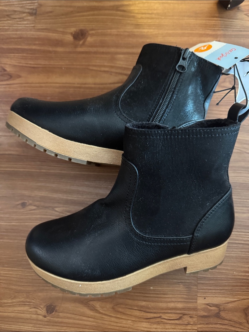 BRAND NEW girl youth cat & jack black side zipper boots size 2